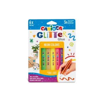 Carioca Glitzerstifte Fluo Colors, 6er Pack