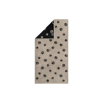 Cawö Serviette de douche We Love Dogs Paws, 80 x 150 cm, noir