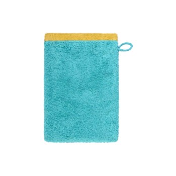 Cawö Gant de toilette Lifestyle Splash 16 x 22 cm, turquoise/abricot Cawö Gant de toilette Lifestyle Splash 16 x 22 cm, turquoise/abricot