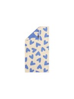 Cawö Serviette de douche Heart Beats 70 x 140 cm, Bleu