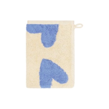 Cawö Gant de toilette Heart Beats 16 x 22 cm, Bleu