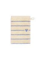 Cawö Gant de toilette Heart Beats 16 x 22 cm, Bleu