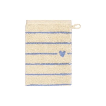 Cawö Gant de toilette Heart Beats 16 x 22 cm, Bleu