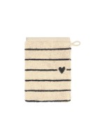 Cawö Gant de toilette Heart Beats 16 x 22 cm, Gris