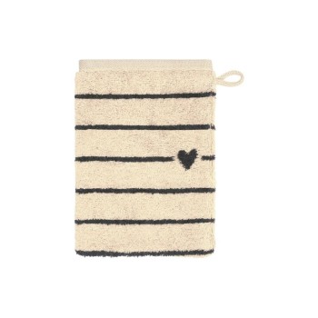 Cawö Gant de toilette Heart Beats 16 x 22 cm, Gris