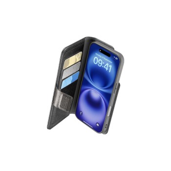 Cellular Book Agenda 2 Case, iPhone 16, Black Cellular Book Agenda 2 Case, iPhone 16, Black