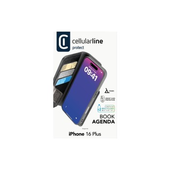 Cellular Book Agenda 2 Case, iPhone 16 Plus, Black Cellular Book Agenda 2 Case, iPhone 16 Plus, Black