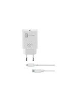 Cellular Line Kit de recharge Câble USB-C vers Lightning, 20 W, blanc