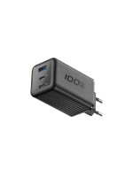 Cellular Line bloc d'alimentation GaN+, 100 W, 3 prises, noir