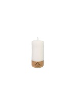 CHALET Chalet Bougie cylindrique en cire véritable, blanche, D : 7,5, H : 15