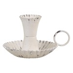 Chic Antique Bougeoir avec anse Blanc