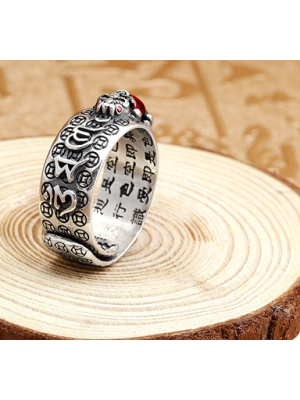 Bague - Type de matériau de fabrication chinoise : argent vieilli