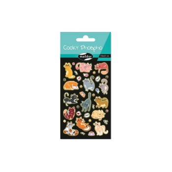 Clairefontaine Sticker Cooky Phospho Katzen, 1 Stickerbogen, 7.5 x 12 cm Clairefontaine Sticker Cooky Phospho Katzen, 1 Stickerbogen, 7.5 x 12 cm