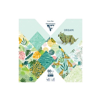 Clairefontaine Papier Origami Exotisch, 70g/m2, 60 Blatt, 15 x 15 cm, assortiert Clairefontaine Papier Origami Exotisch, 70g/m2, 60 Blatt, 15 x 15 cm, assortiert