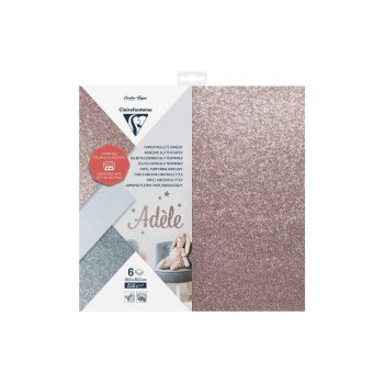 Clairefontaine Papier Block Glitter klebend, 250g/m2, 30.5x30.5cm, 6 Blatt, z.plotten Clairefontaine Papier Block Glitter klebend, 250g/m2, 30.5x30.5cm, 6 Blatt, z.plotten