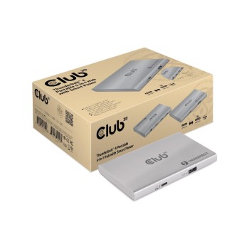Club 3D, Thunderbolt 4 portabler 5-in-1 Hub, mit smart Power