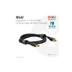 Club 3D, DisplayPort 2.1 DP80 VESA Kabel, zertifiziertes Kabel 8K2400Hz 2m