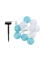 COCON Guirlande lumineuse LED solaire, Bleu/Blanc, 3.7 m