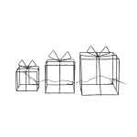 COCON Cadeaux LED, fil métallique, lot de 3