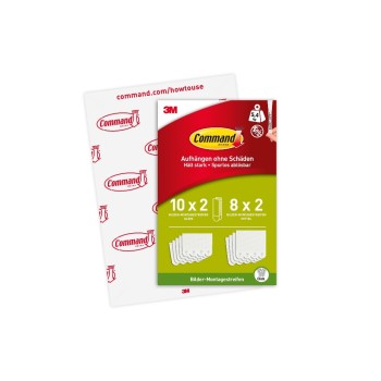 3M Command Bilder-Montagestreifen S+M, white, 18 Set, Traglast: 1.8kg and 5.4 kg 3M Command Bilder-Montagestreifen S+M, white, 18 Set, Traglast: 1.8kg and 5.4 kg
