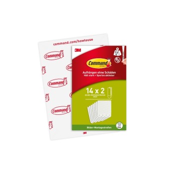 3M Command Bilder-Montagestreifen L, white, 14 Set, Traglast: 7.2 kg 3M Command Bilder-Montagestreifen L, white, 14 Set, Traglast: 7.2 kg