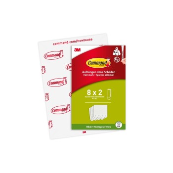 3M Command Bilder-Montagestreifen M, white, 8 Set, Traglast: 5.4kg 3M Command Bilder-Montagestreifen M, white, 8 Set, Traglast: 5.4kg