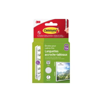 Command Bilder-Montage-Strips, Weiss, Schmal, 4 Paare (8 Strips)