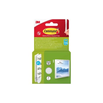 Command Bilder-Montage-Strips, Weiss, Medium, 2 Paare (4 Streifen)