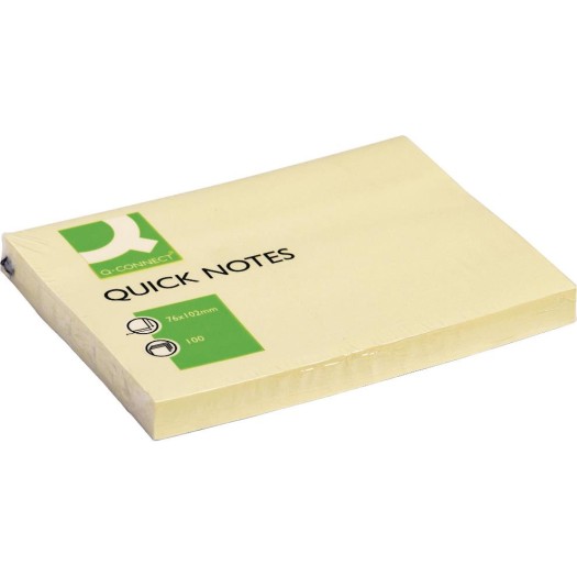 CONNECT Fiche de bloc-notes Quick Notes 76 x 102 mm, jaune