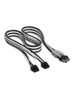 PSU Zub. Corsair 2x 8-Pin to PCIe 12V-2x6, Schw.white, Type-5, sleeved, 600W