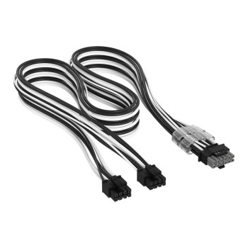PSU Zub. Corsair 2x 8-Pin to PCIe 12V-2x6, Schw.white, Type-5, sleeved, 600W