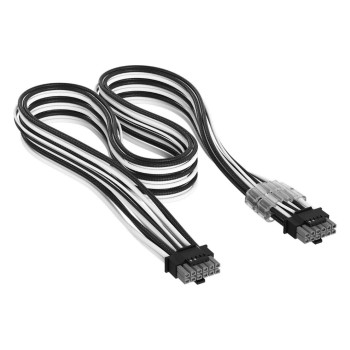 PSU Zub. Corsair PCIe 12V-2x6/PCIe 12V-2x6, Schw.white, sleeved, 600W