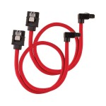 Corsair Câble SATA3 Premium Set Rouge 30 cm coudé