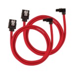 Netzteil Zubehör Corsair SATA, 60 cm rot, Premium SATA-Kabel, 6 Gbps, rechtwinklig