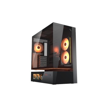 Cougar CFV235 Vision Boîtier midi-tour avec écran LCD ARGB en verre noir Cougar CFV235 Vision Boîtier midi-tour avec écran LCD ARGB en verre noir