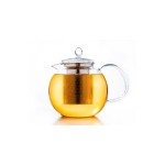 Creano Glas-Teekanne 0,85L, hitzebeständiges Borosilikatglas, Glasdecke