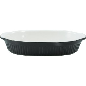 creaTable plat à gratin Ovale, Noir/Blanc creaTable plat à gratin Ovale, Noir/Blanc