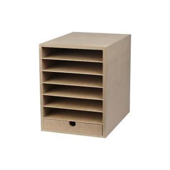 Creativ Company Ablagekorb aus Pappe A4, 6 Fächer, 1 Schublade Creativ Company Ablagekorb aus Pappe A4, 6 Fächer, 1 Schublade