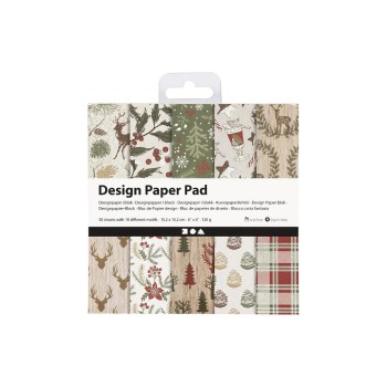Creativ Company Design-Papier Weihnachten, 50 Blatt, 15.2 x 15.2 cm, 120 g