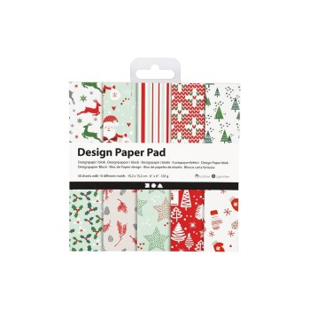 Creativ Company Design-Papier Weihnachten, 50 Blatt, 15.2 x 15.2 cm, 120 g