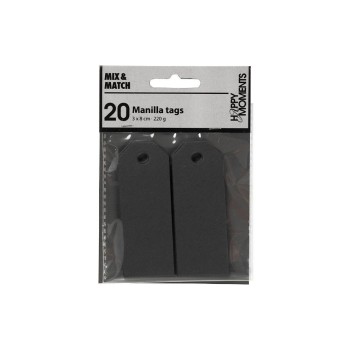 Creativ Company Étiquette pour cadeau Manila Tags, 3 x 8 cm, 20 pièces, noir