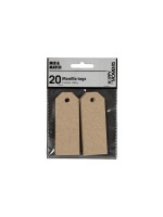 Creativ Company Étiquette pour cadeau Manila Tags, 3 x 8 cm, 20 pièces, marron clair