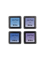 Creativ Company Stempelkissen Ink Pad, 4 Stück, 3.5 x 3.5 cm, auch für Textilien