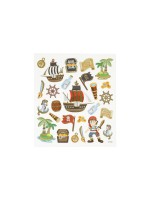 Creativ Company Sticker Piraten, ca 35 Sticker, Blatt 15 x 16.5 cm