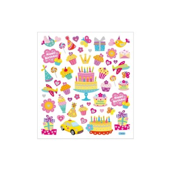 Creativ Company Sticker Geburtstag, ca 35 Sticker, Blatt 15 x 16.5 cm Creativ Company Sticker Geburtstag, ca 35 Sticker, Blatt 15 x 16.5 cm