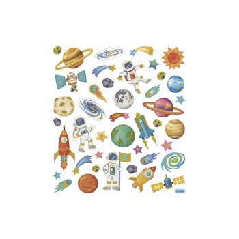 Creativ Company Sticker Weltraum, ca 35 Sticker, Blatt 15 x 16.5 cm Creativ Company Sticker Weltraum, ca 35 Sticker, Blatt 15 x 16.5 cm
