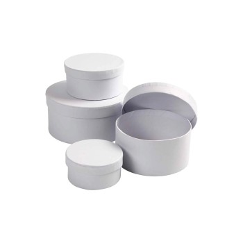 Creativ Company Pappboxen rund weiss, 4 Stück