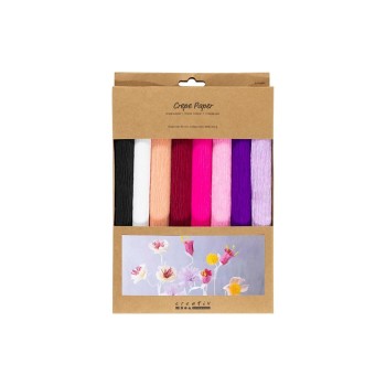 Creativ Company Krepppapier-Set, sortiert, 8 Rollen à 25x60cm