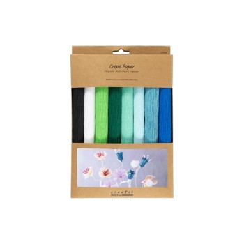 Creativ Company Krepppapier-Set, sortiert, 8 Rollen à 25x60cm