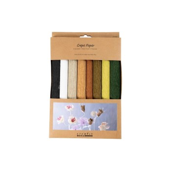 Creativ Company Krepppapier-Set, sortiert, 8 Rollen à 25x60cm
